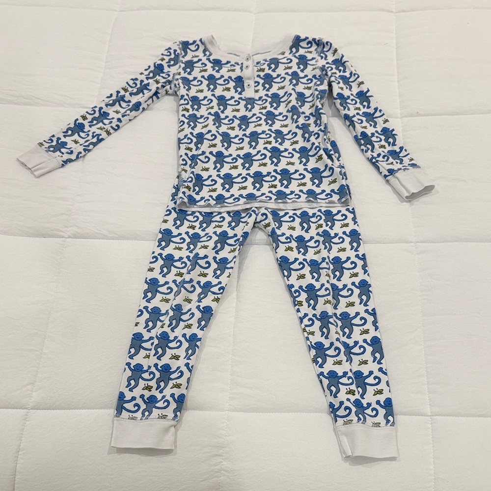 Blue Roller Rabbit  Monkey Print Kids Pajamas Set